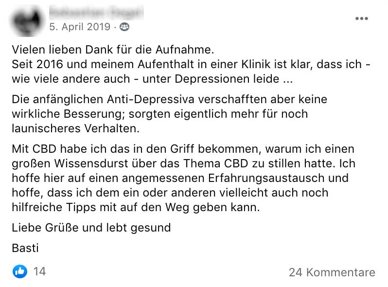 Erfahrungsbericht CBD Öl bei Depression