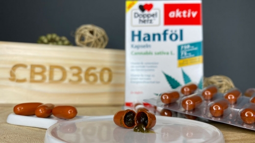 Doppel Herz Hanföl Kapseln Farbe