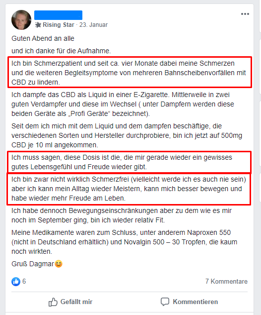 CBD Schmerzen Erfahrungsbericht