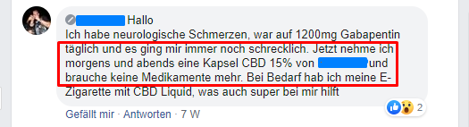 CBD Schmerzen Erfahrungsbericht