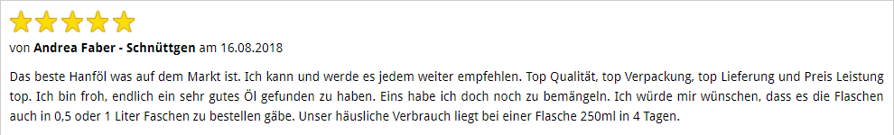 Erster Erfahrungsbericht Hanföl