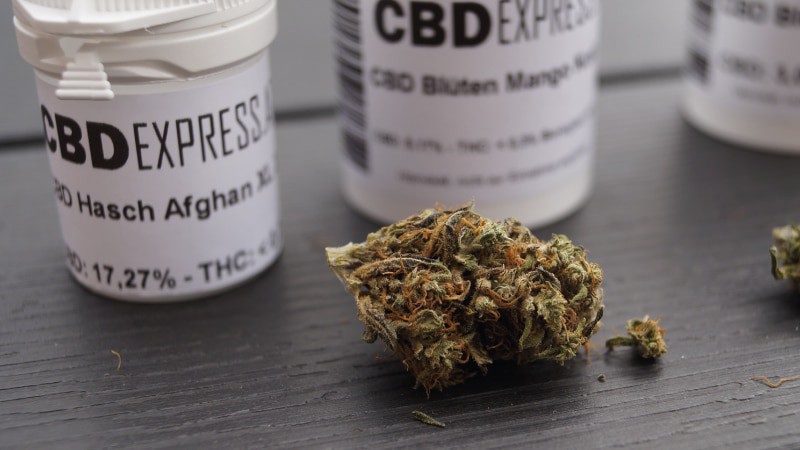 Hochwertiges CBD-Gras fotografiert