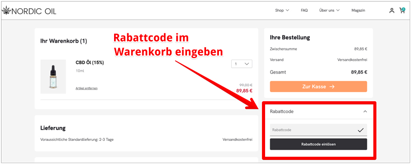 Nordic Oil Rabattcode einlösen